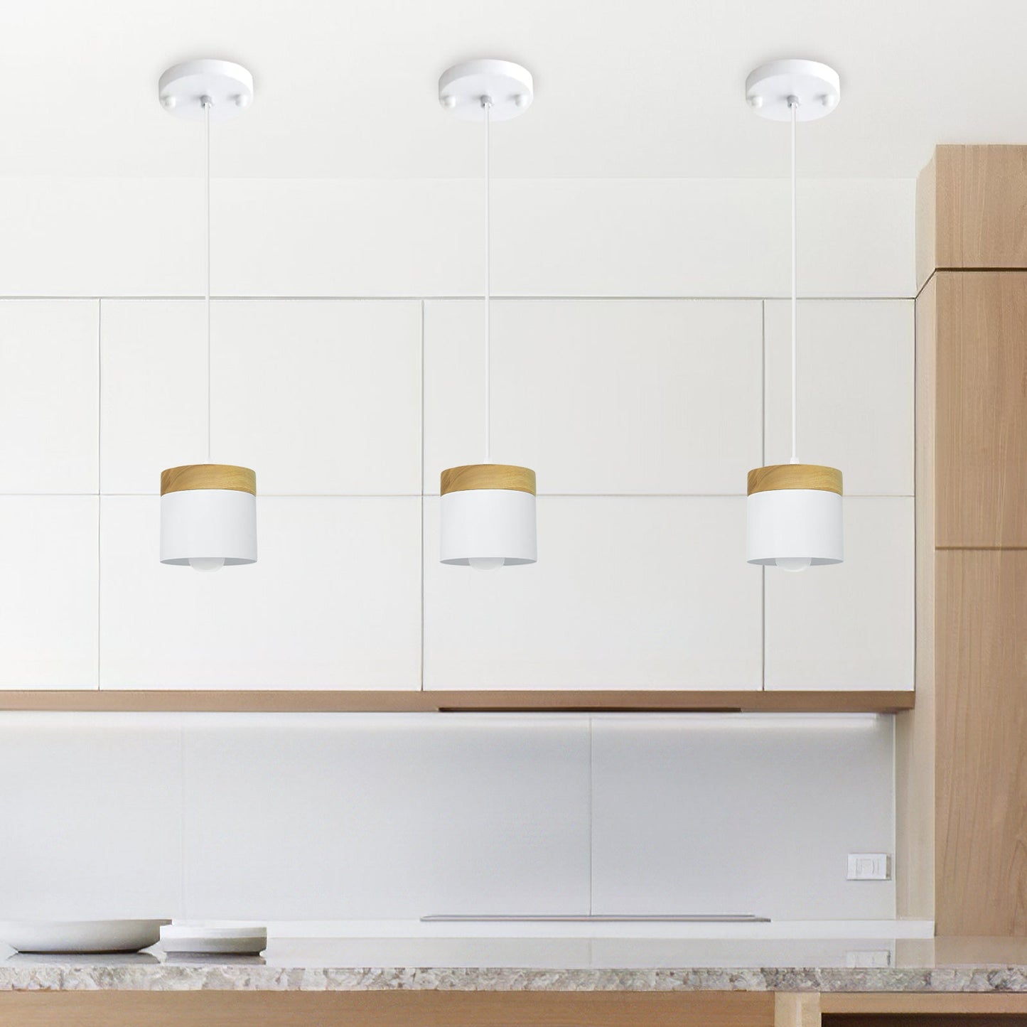 Nordiklo | Cilindrische Houten en Metalen Hanglamp