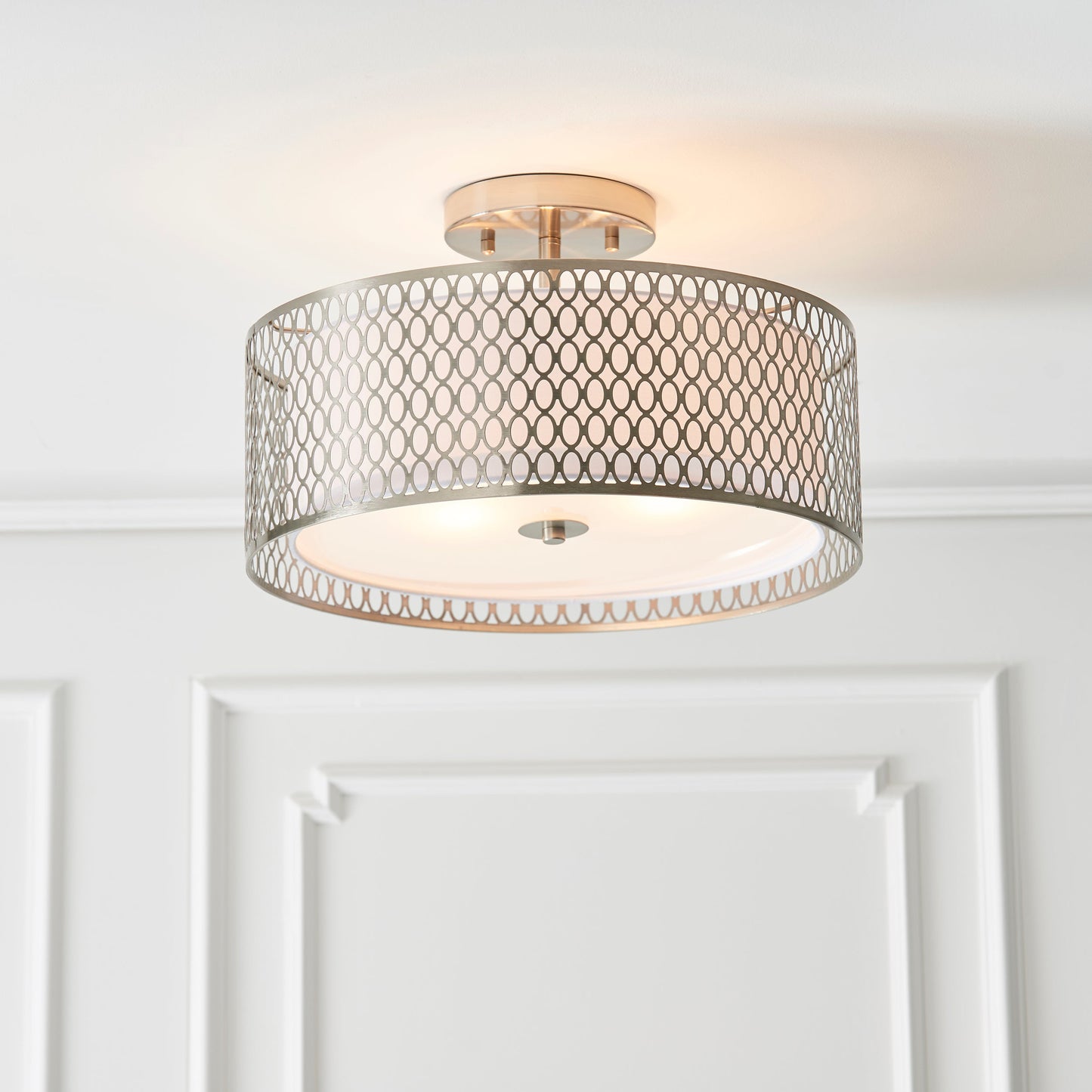 GeoLume | Semi-inbouwplafondlamp met geometrisch patroon