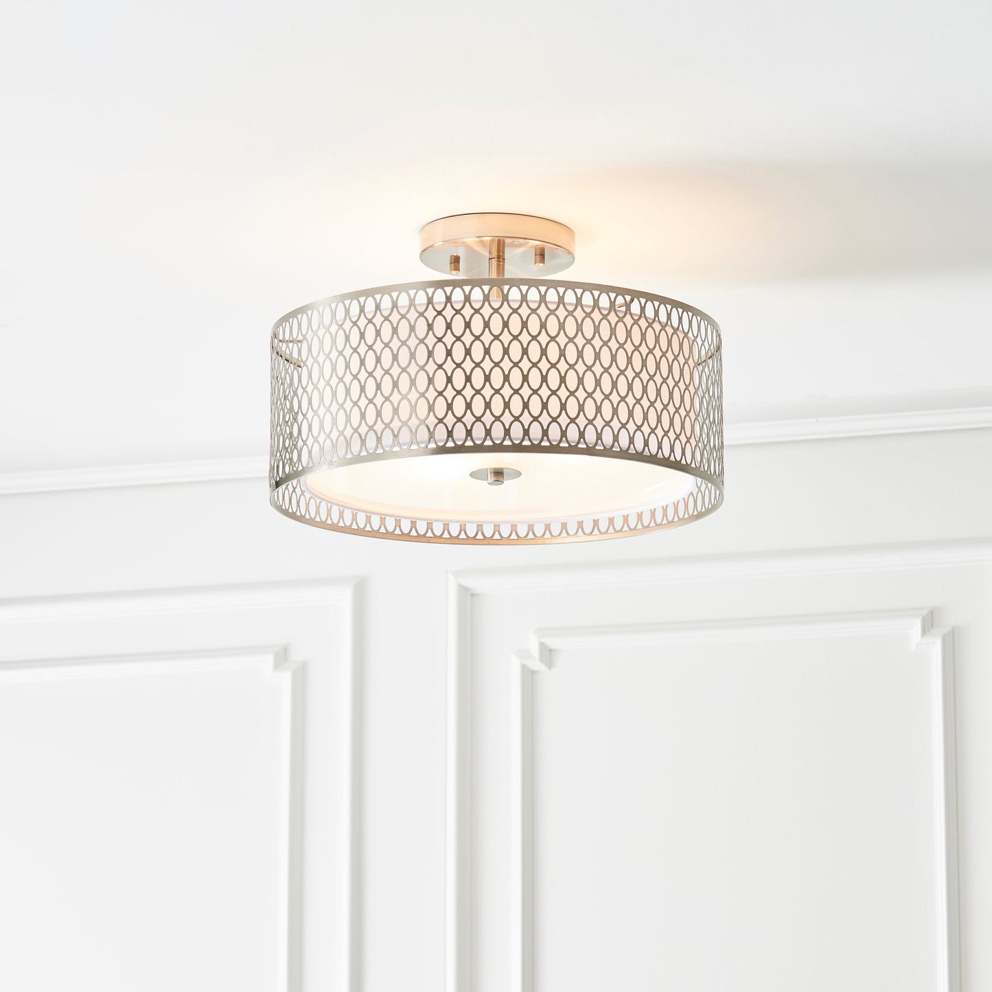 GeoLume | Semi-inbouwplafondlamp met geometrisch patroon