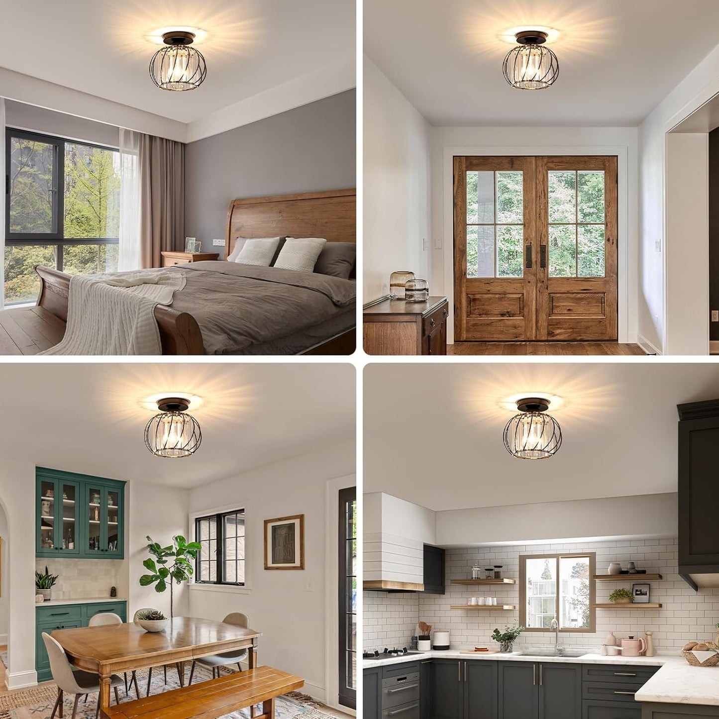 Glacera | Plafondlamp Glas & Metaal in Noordse Stijl