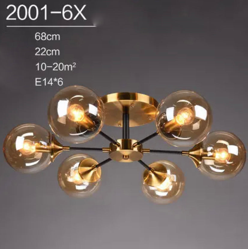 Virella | Glazen geblazen en metalen lamp – Europese stijl