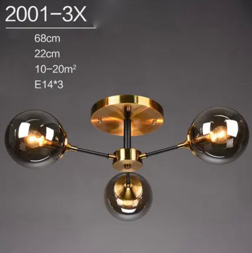 Virella | Glazen geblazen en metalen lamp – Europese stijl