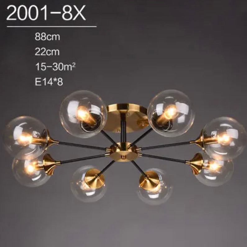 Virella | Glazen geblazen en metalen lamp – Europese stijl