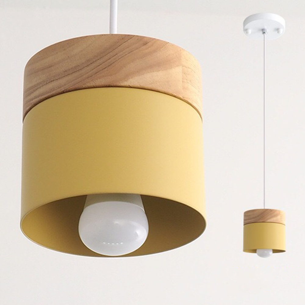 Nordiklo | Cilindrische Houten en Metalen Hanglamp