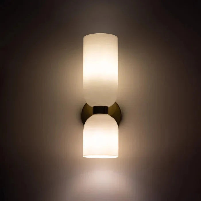 GeminaLux – LED Wandlamp met Dubbele Kop van Glas