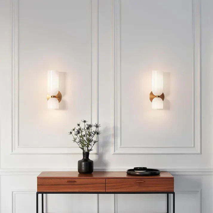 GeminaLux – LED Wandlamp met Dubbele Kop van Glas