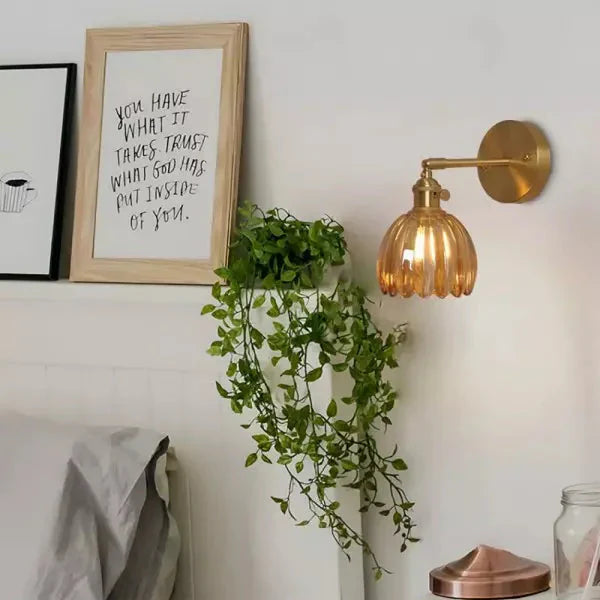 RetroFleur – Retro wandlamp Bloem Knop Tulp van glas