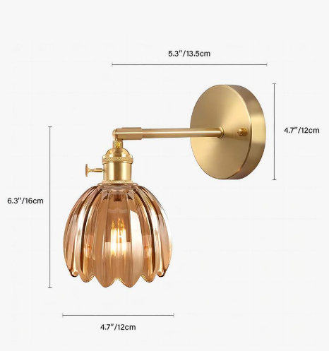 RetroFleur – Retro wandlamp Bloem Knop Tulp van glas