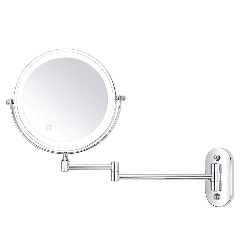 RefletAurora – Oplaadbare LED Vergrotende Spiegel Zilver Chroom