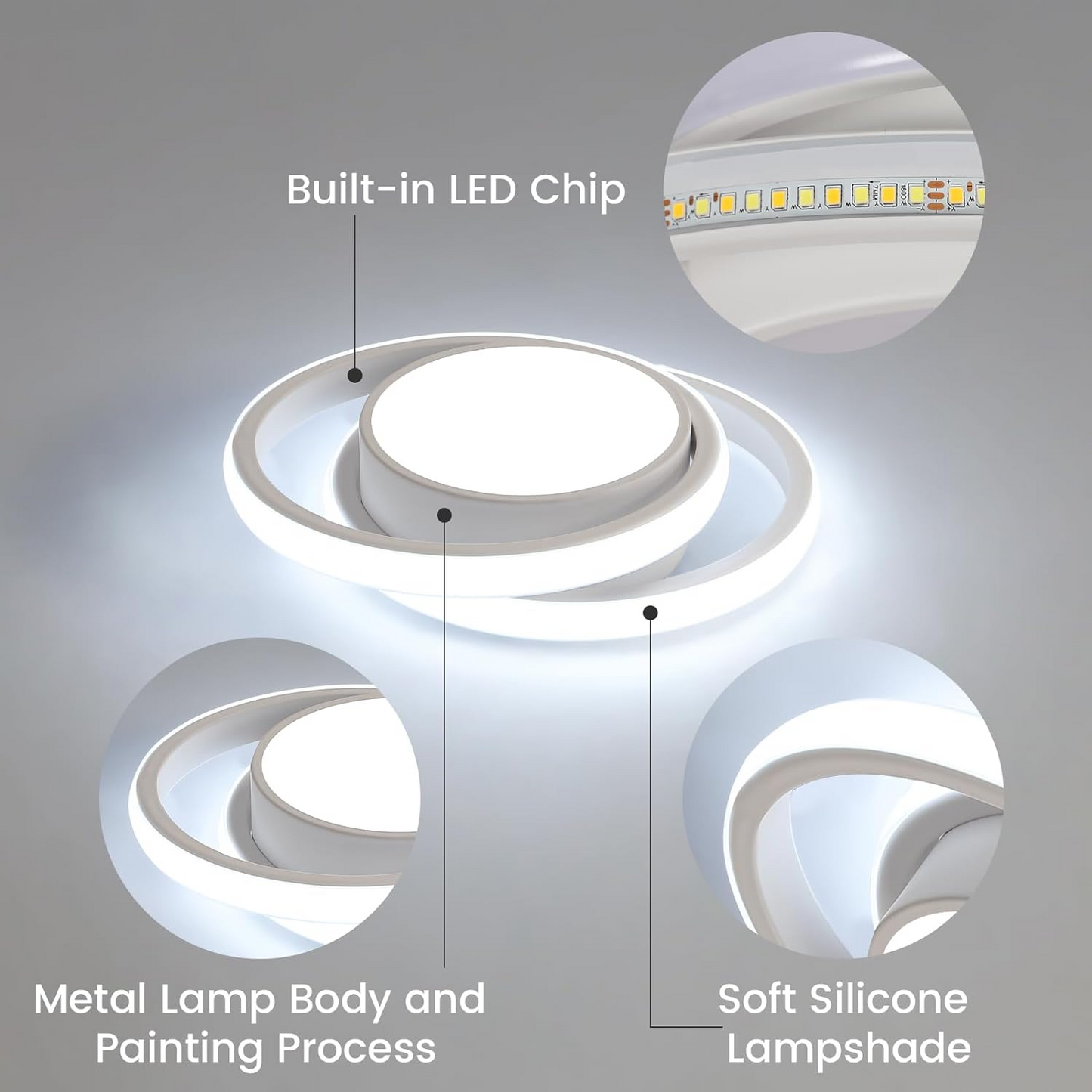 Dualo | Plafonnier LED Minimaliste à Double Anneau