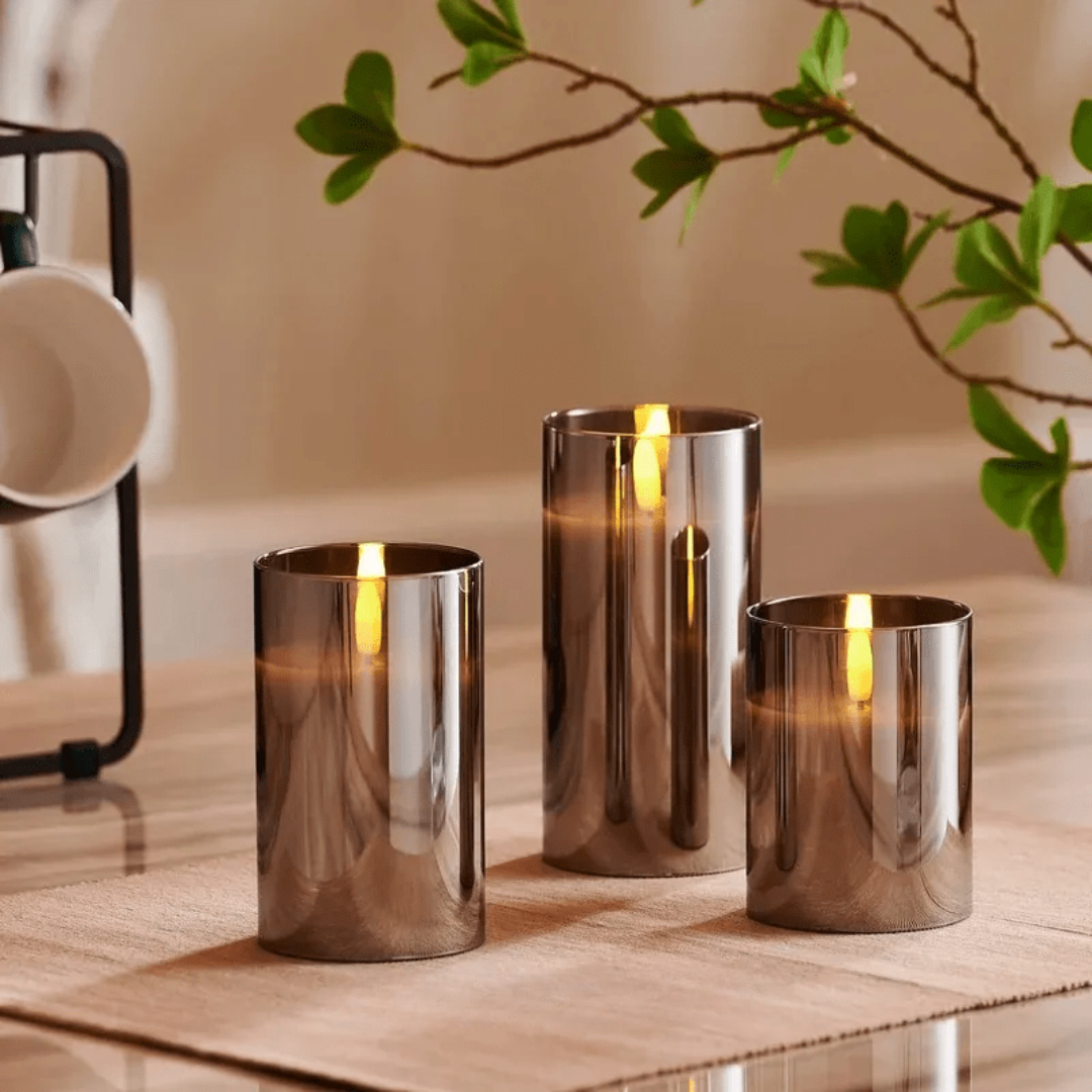 Set van 3 Candella-kaarsen – Warme en Elegante Sfeer