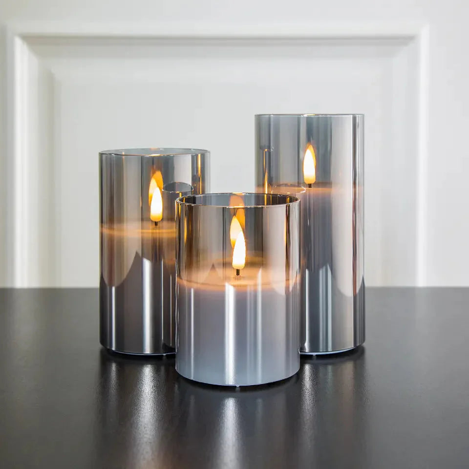 Set van 3 Candella-kaarsen – Warme en Elegante Sfeer