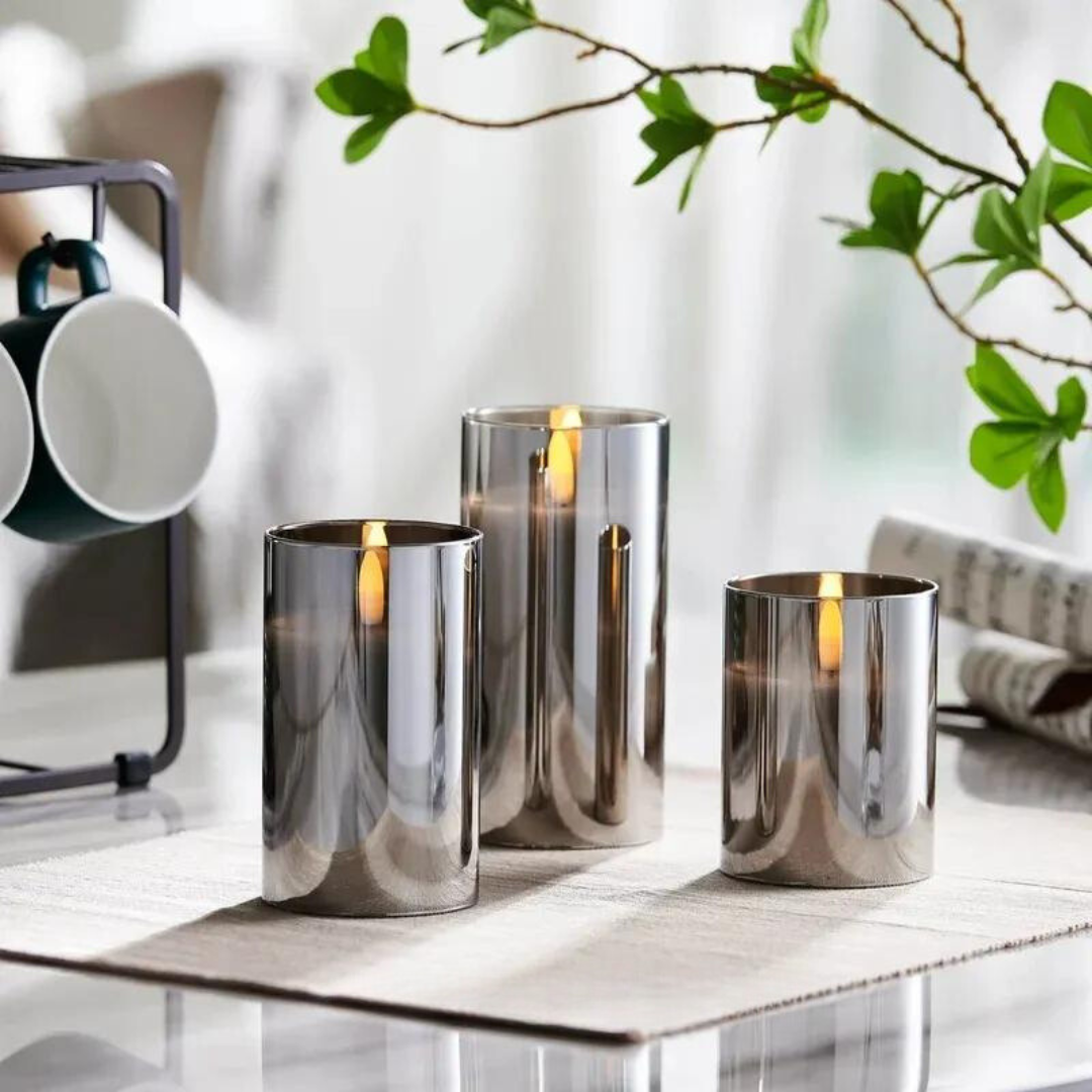 Set van 3 Candella-kaarsen – Warme en Elegante Sfeer