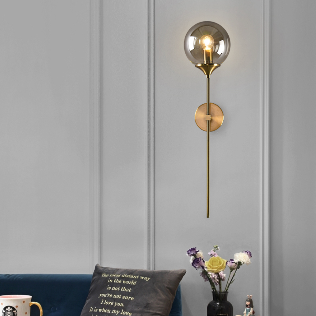 Wandlamp van glas en messing | AuroraArm