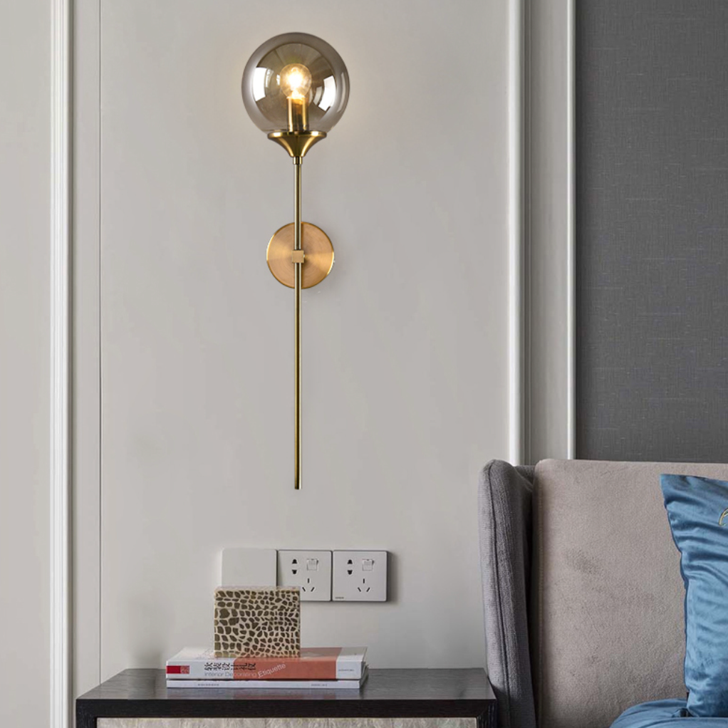 Wandlamp van glas en messing | AuroraArm