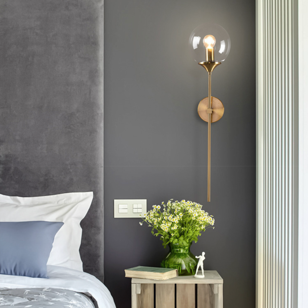 Wandlamp van glas en messing | AuroraArm