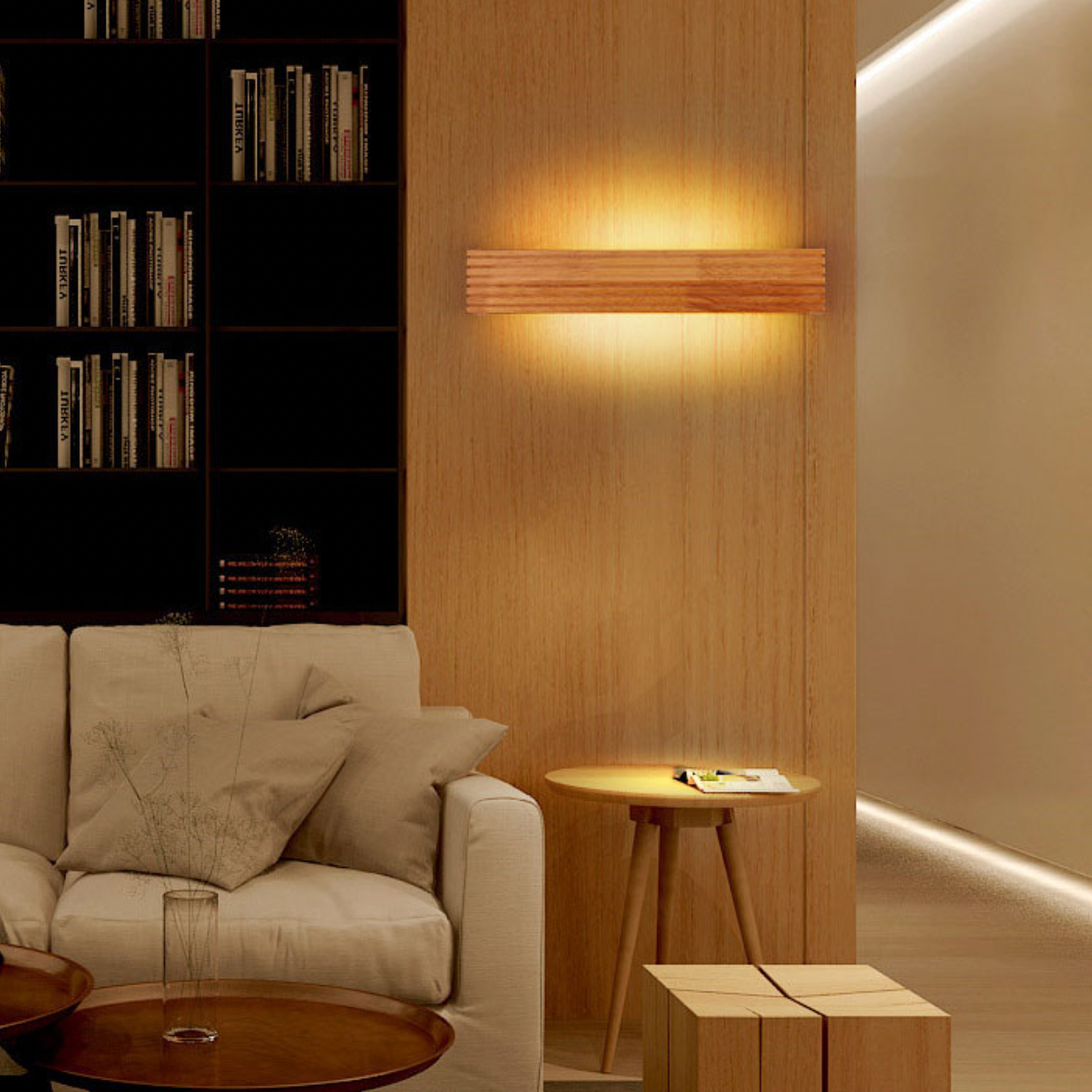 SumiWood – LED wandlamp van gesneden hout met Japanse inspiratie