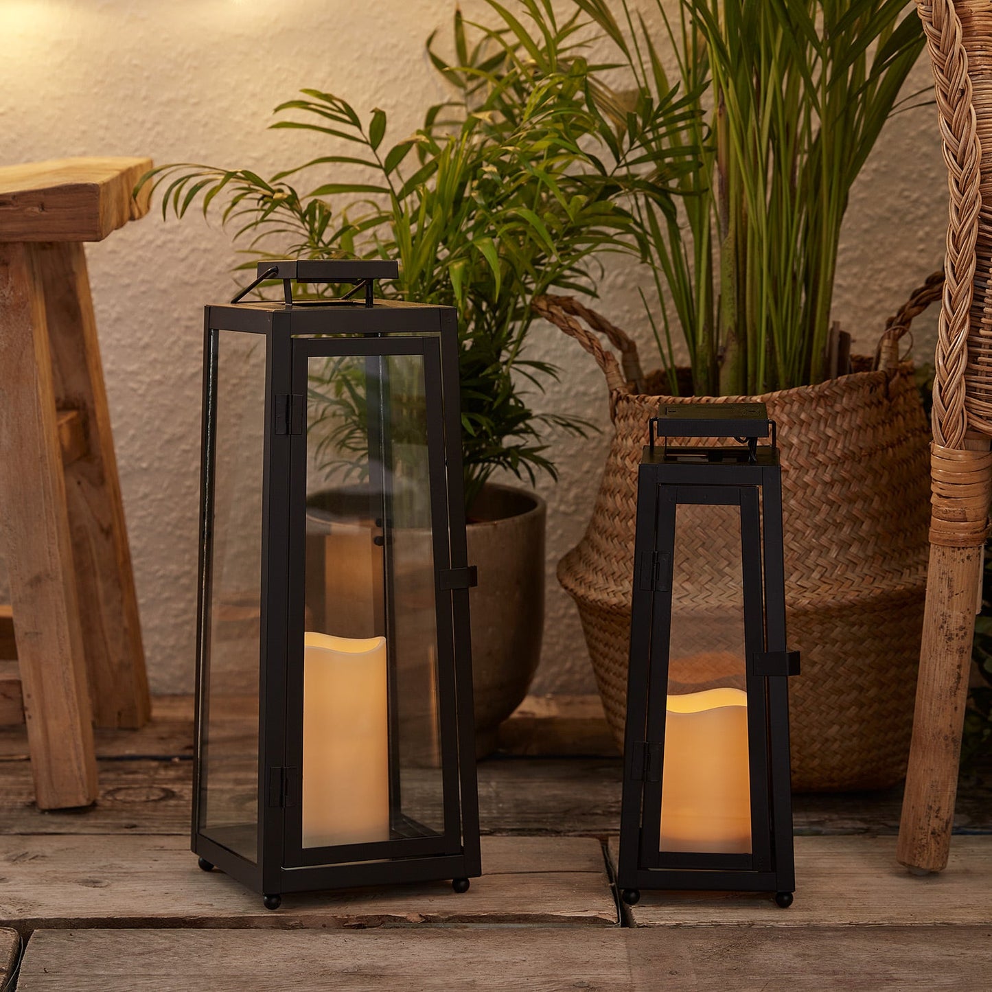 SOLVISTA DUO – Set van metalen solar lantaarns