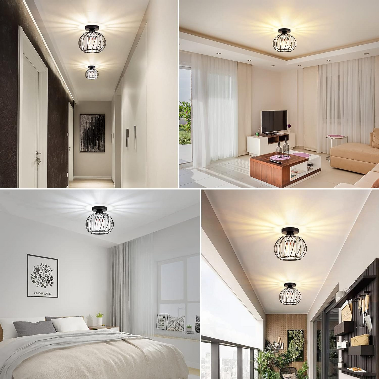 Glacera | Plafondlamp Glas & Metaal in Noordse Stijl