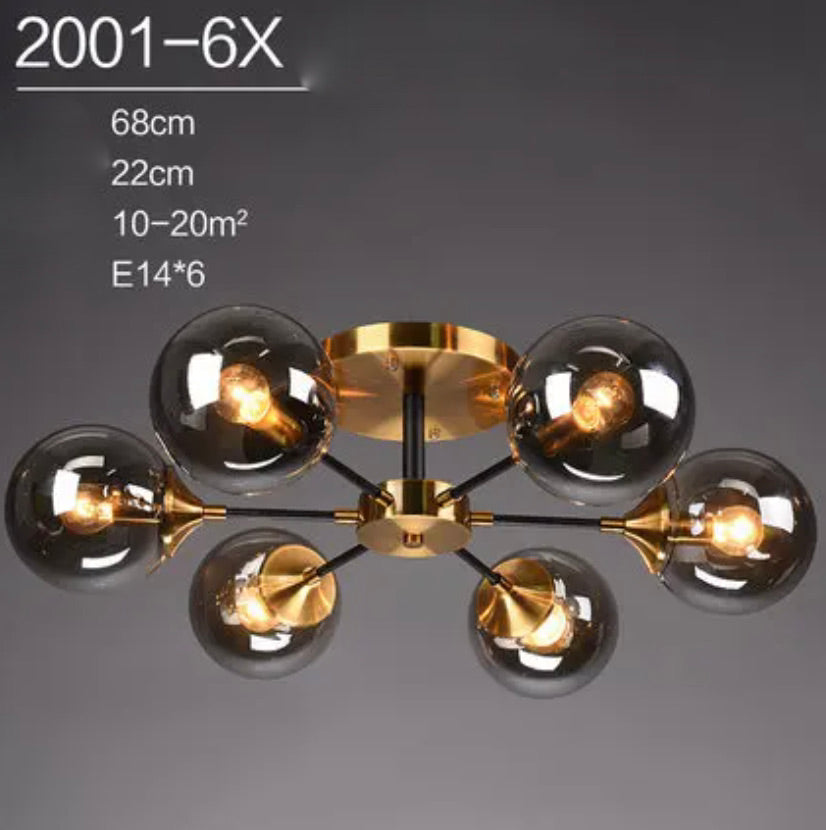 Virella | Glazen geblazen en metalen lamp – Europese stijl