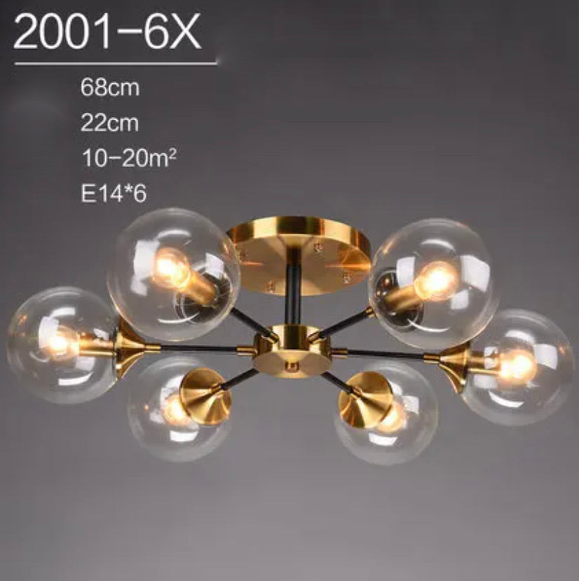 Virella | Glazen geblazen en metalen lamp – Europese stijl