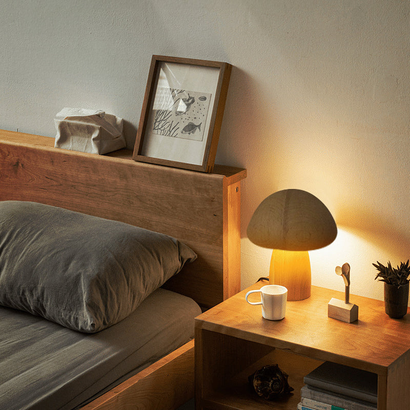 Mycolight – Oplaadbare Houten Paddestoel Tafellamp