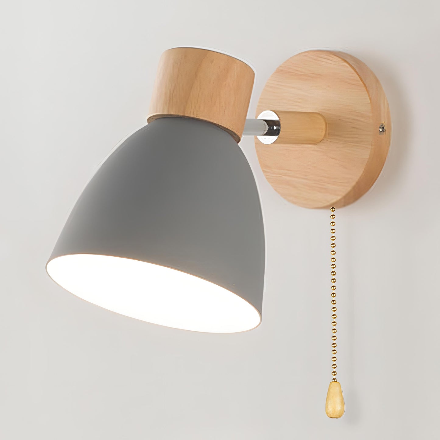 Jandiel – Wandlamp Hangend met Schakelaar van Hout en Metaal