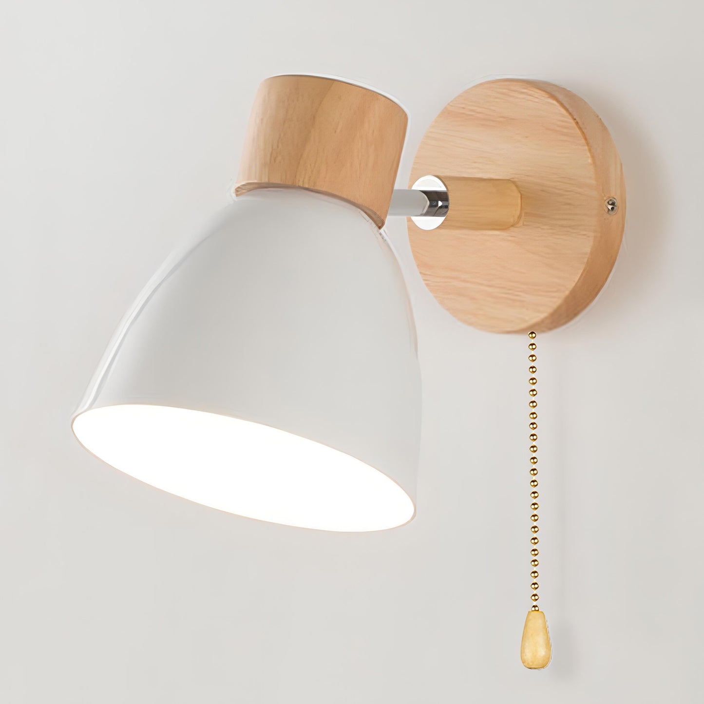 Jandiel – Wandlamp Hangend met Schakelaar van Hout en Metaal