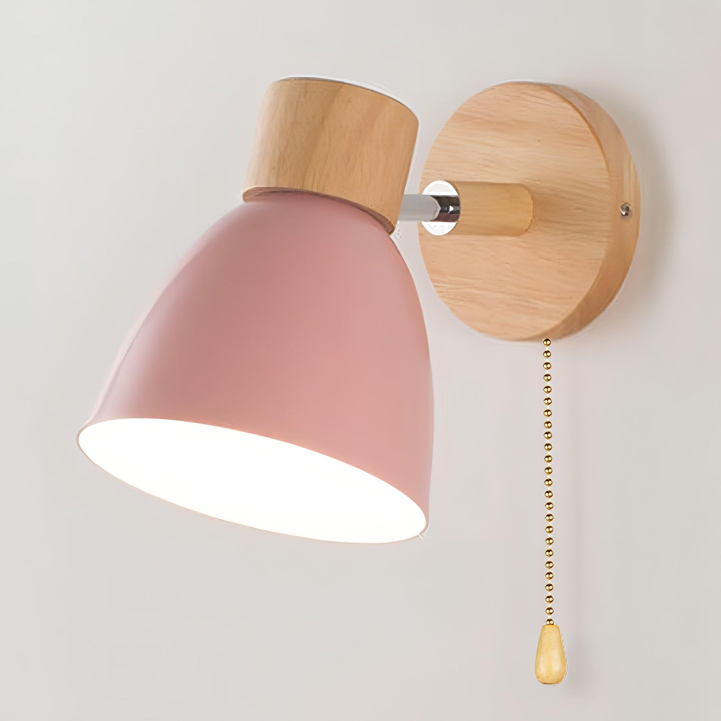 Jandiel – Wandlamp Hangend met Schakelaar van Hout en Metaal