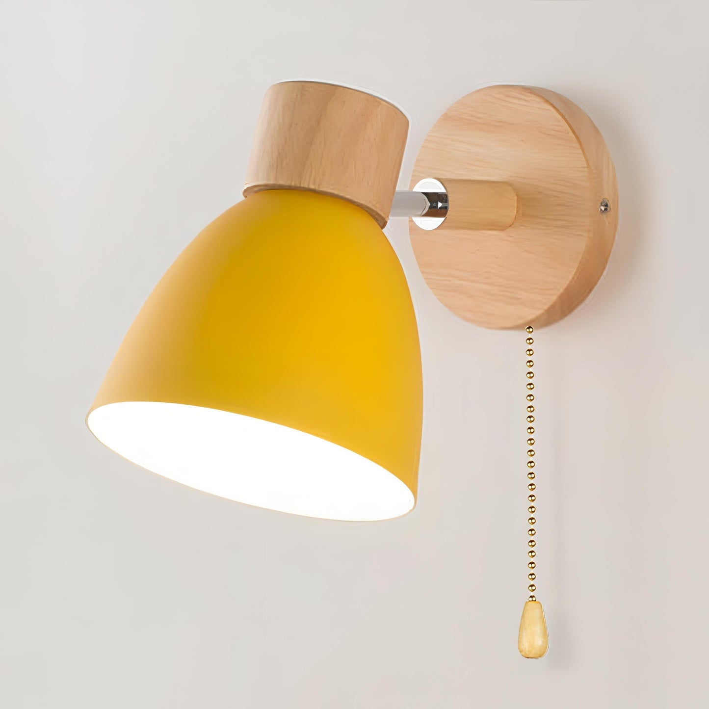 Jandiel – Wandlamp Hangend met Schakelaar van Hout en Metaal