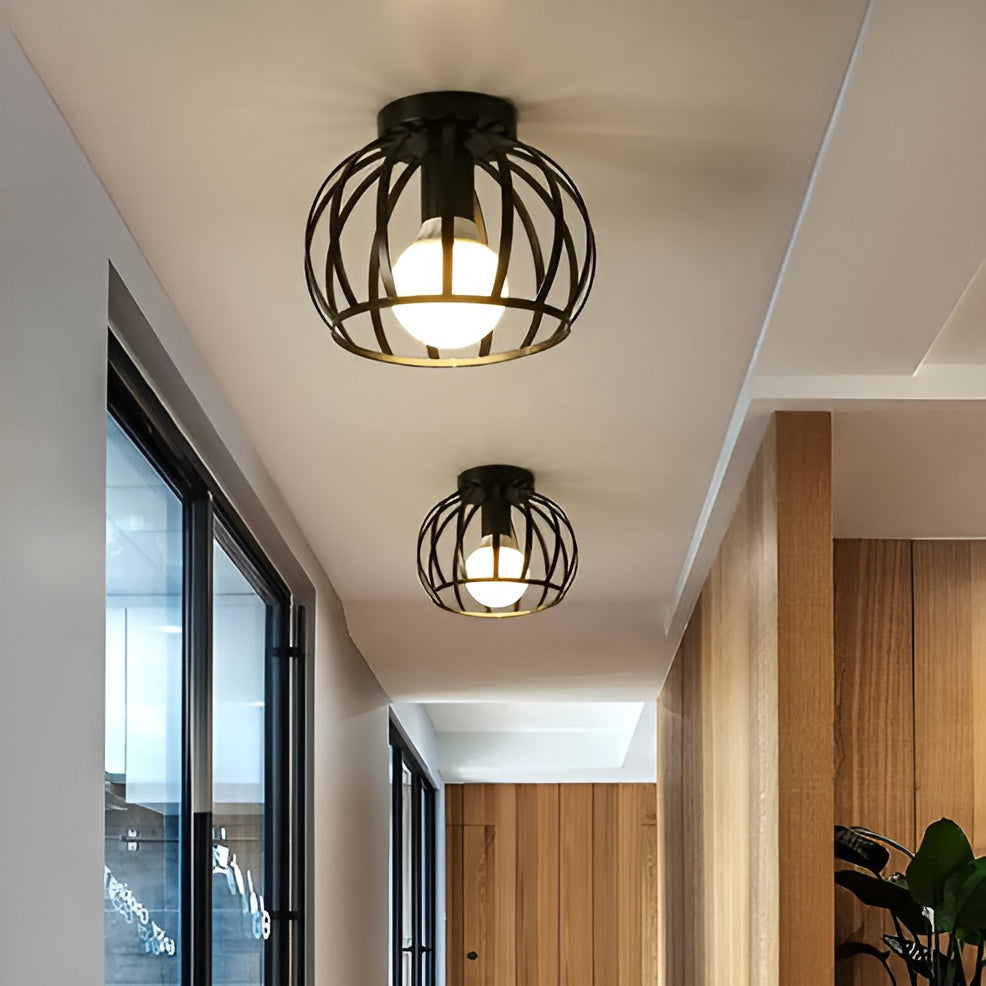 AisleShine | Zwart metalen geometrische plafondlamp