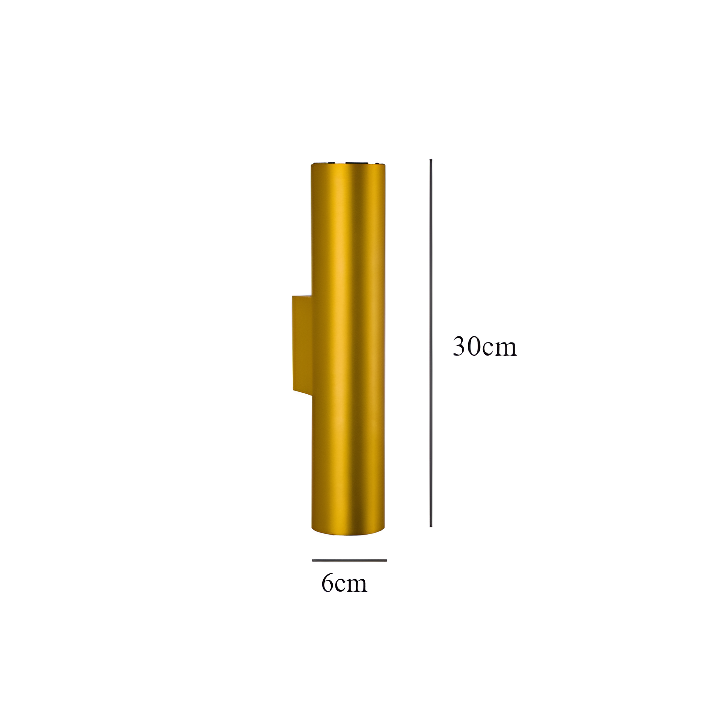 GeminiGlow – Gouden wandlamp met cilindrisch ontwerp LED