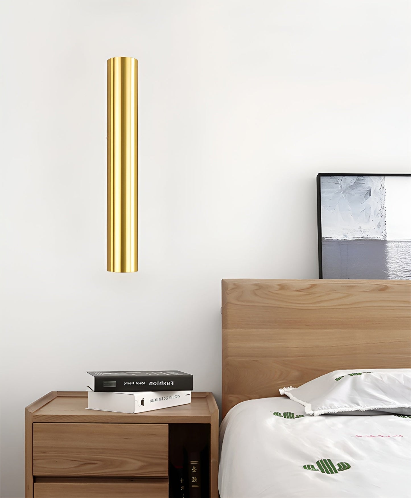 GeminiGlow – Gouden wandlamp met cilindrisch ontwerp LED