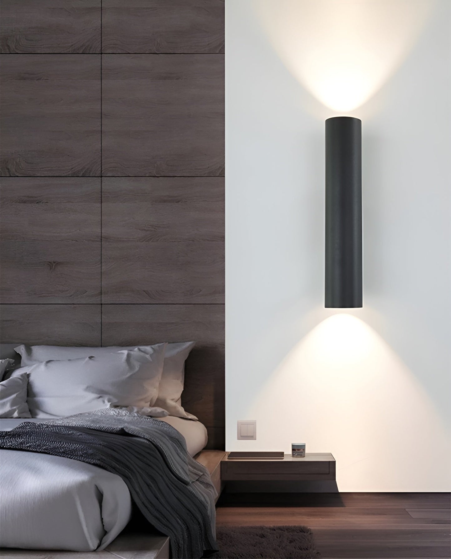 GeminiGlow – Gouden wandlamp met cilindrisch ontwerp LED