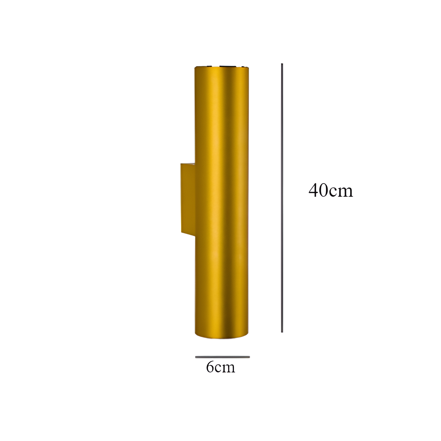 GeminiGlow – Gouden wandlamp met cilindrisch ontwerp LED