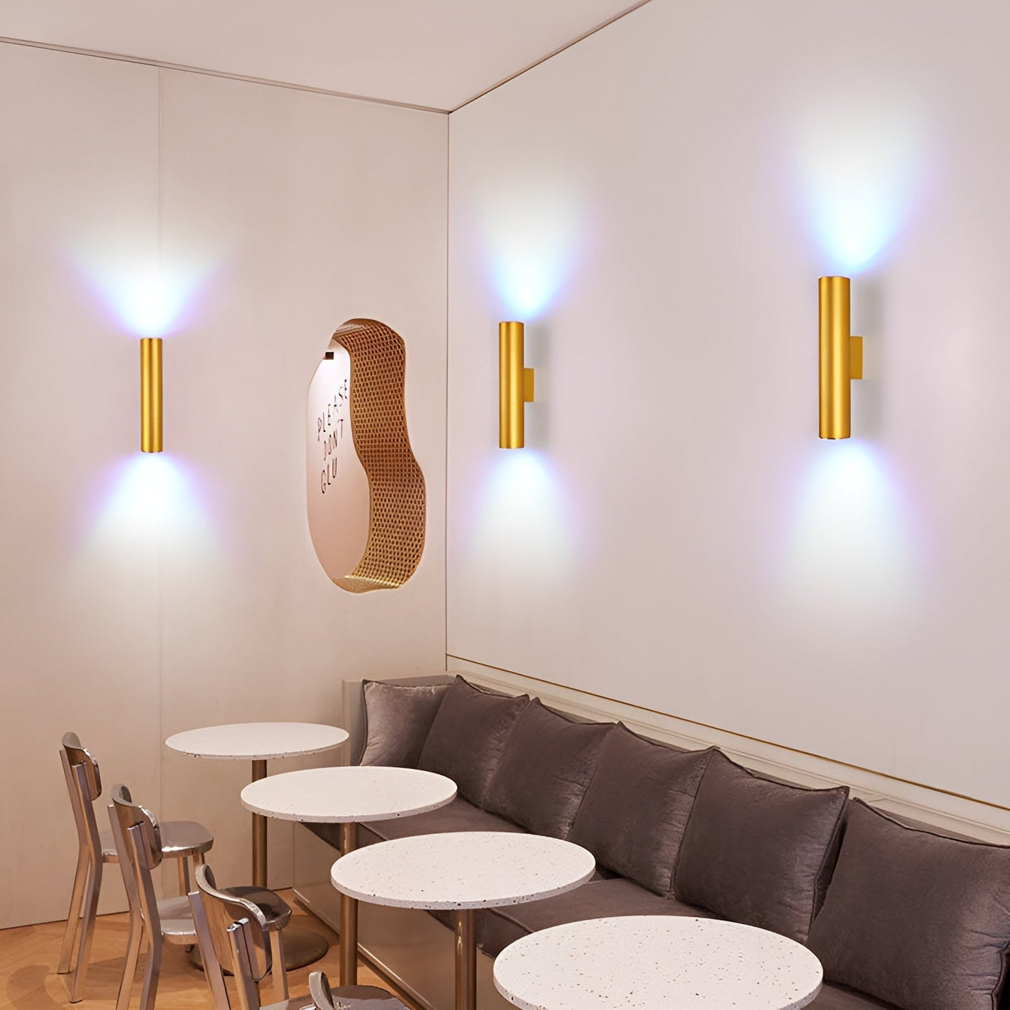 GeminiGlow – Gouden wandlamp met cilindrisch ontwerp LED