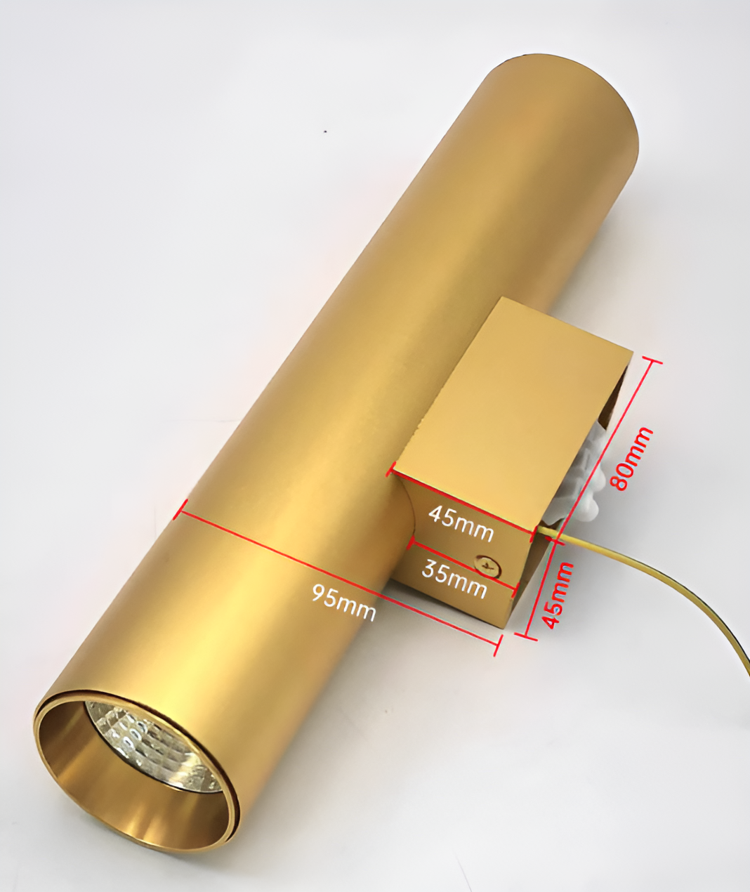 GeminiGlow – Gouden wandlamp met cilindrisch ontwerp LED