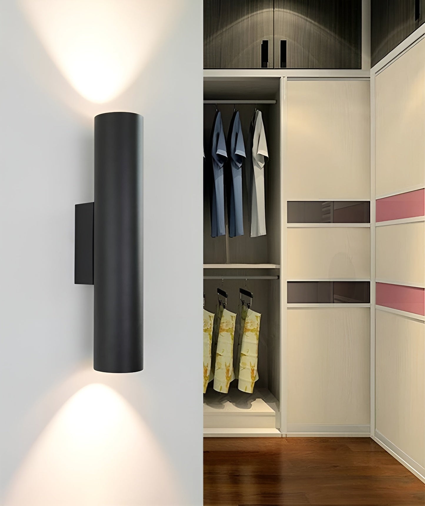 GeminiGlow – Gouden wandlamp met cilindrisch ontwerp LED