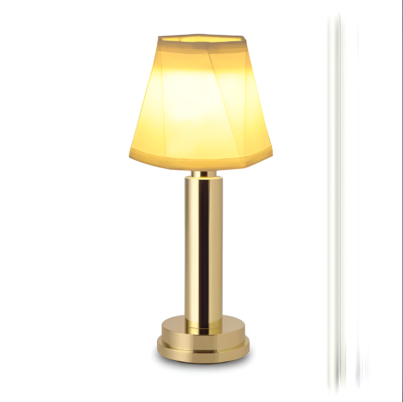 Vintage Flare – Lampe de Table en Aluminium avec Abat-Jour en Tissu
