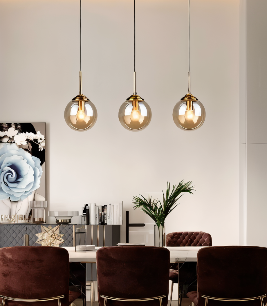 Skymora | Noordse glazen steen ophanging – E14 fitting