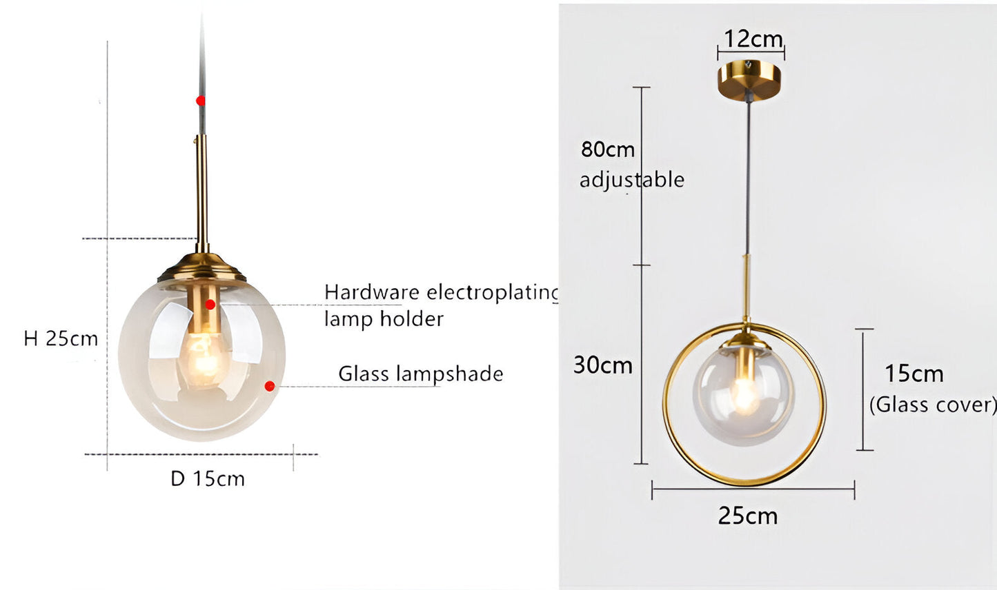 Skymora | Noordse glazen steen ophanging – E14 fitting