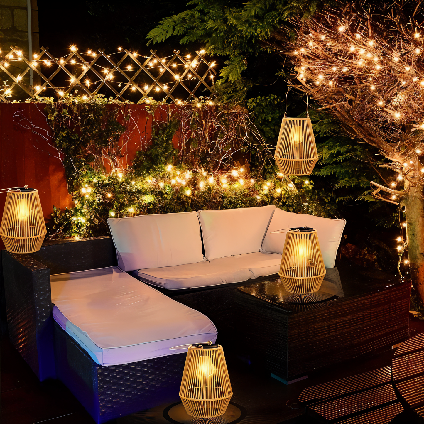 CageRattan | Zonnebamboelantaarn voor tuin en terras
