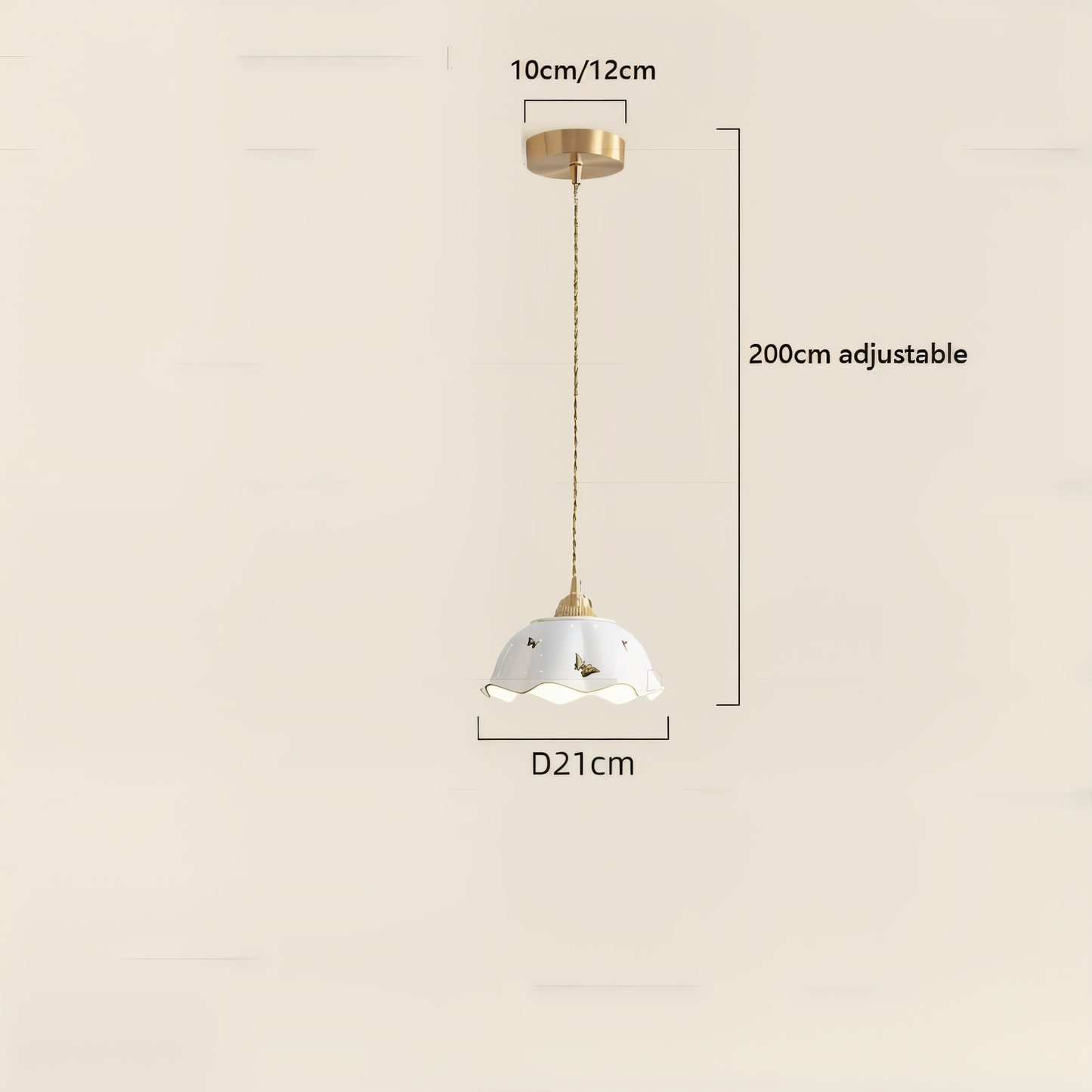 Papillona | Keramische hanglamp met gesculpteerde vlinder – Zacht LED-licht