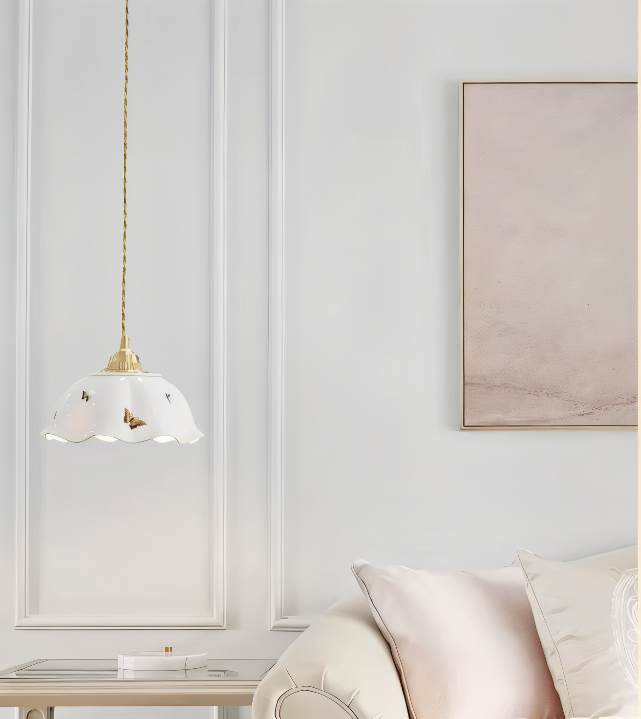 Papillona | Keramische hanglamp met gesculpteerde vlinder – Zacht LED-licht