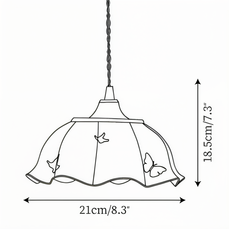 Papillona | Keramische hanglamp met gesculpteerde vlinder – Zacht LED-licht