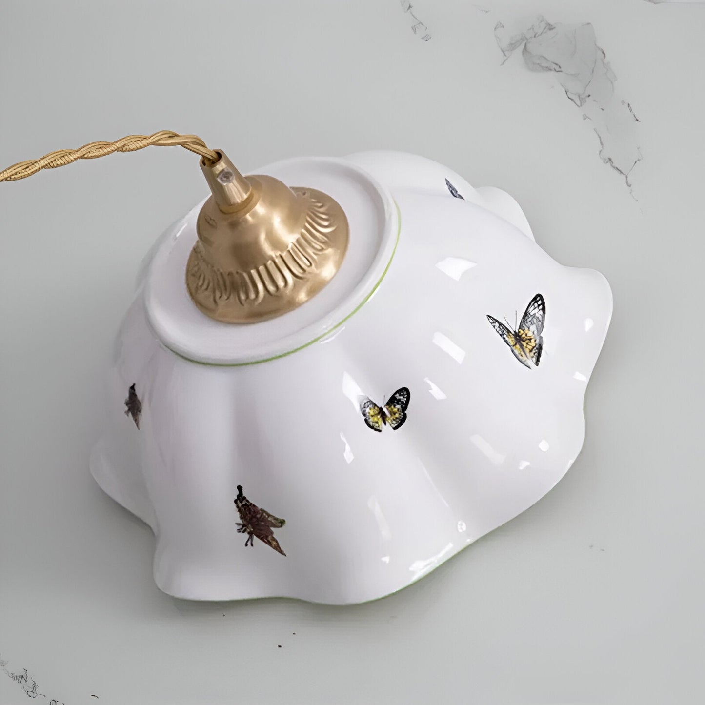 Papillona | Keramische hanglamp met gesculpteerde vlinder – Zacht LED-licht