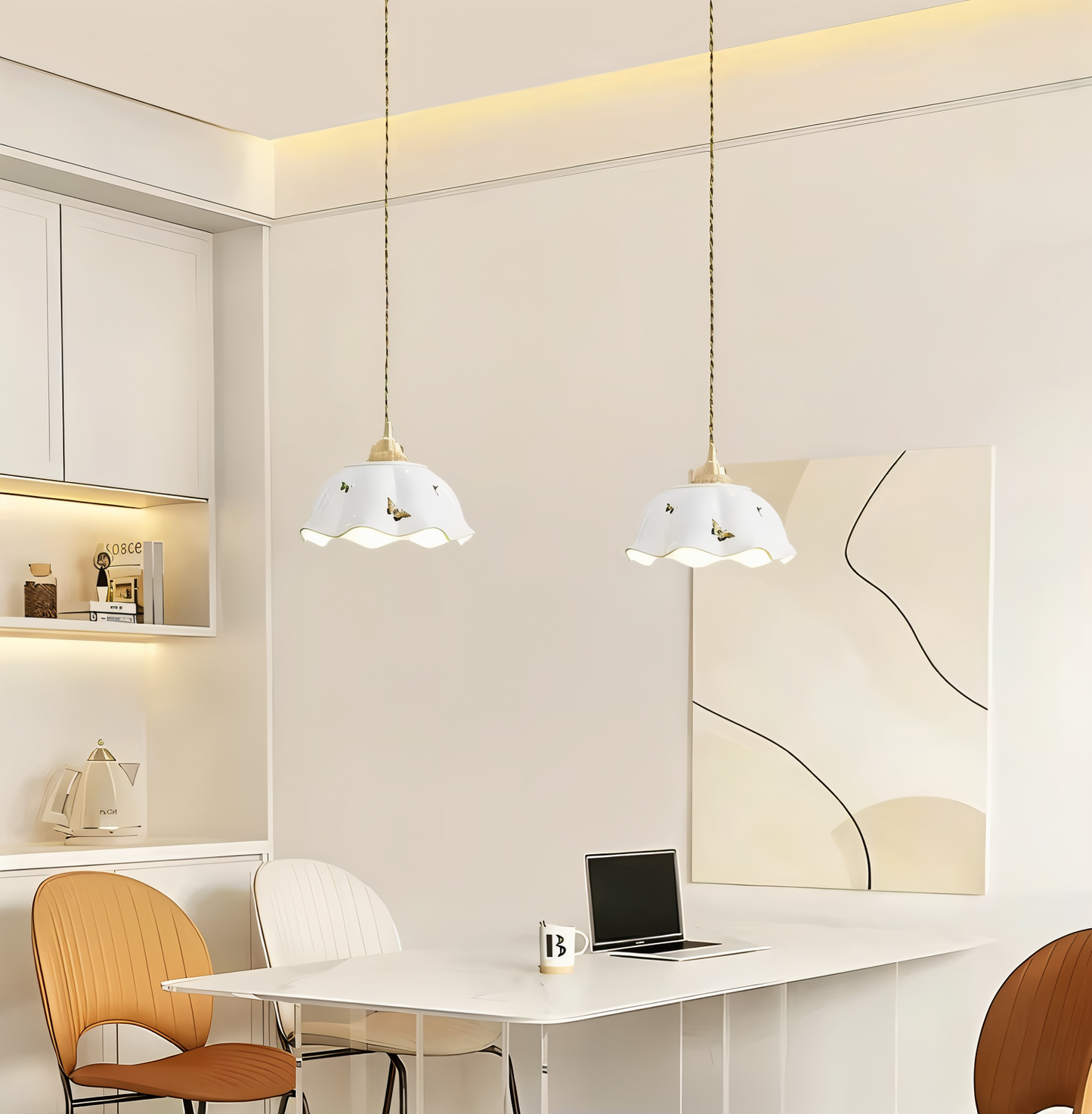 Papillona | Keramische hanglamp met gesculpteerde vlinder – Zacht LED-licht