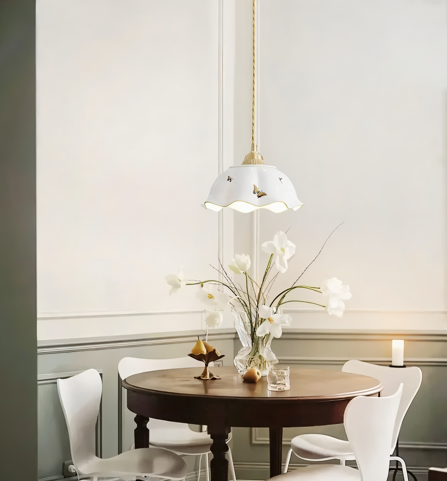 Papillona | Keramische hanglamp met gesculpteerde vlinder – Zacht LED-licht