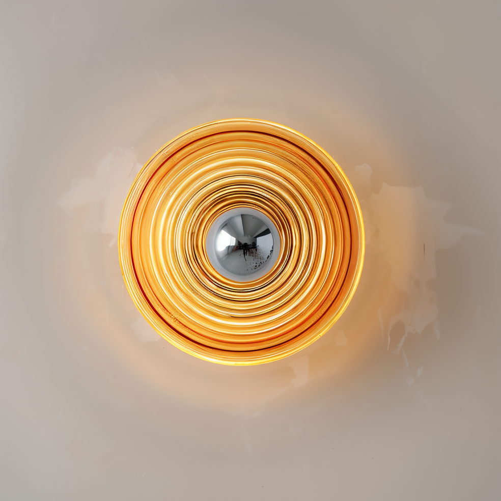CircRipple | Ronde Wandapplique van Golvend Glas met Watereffect