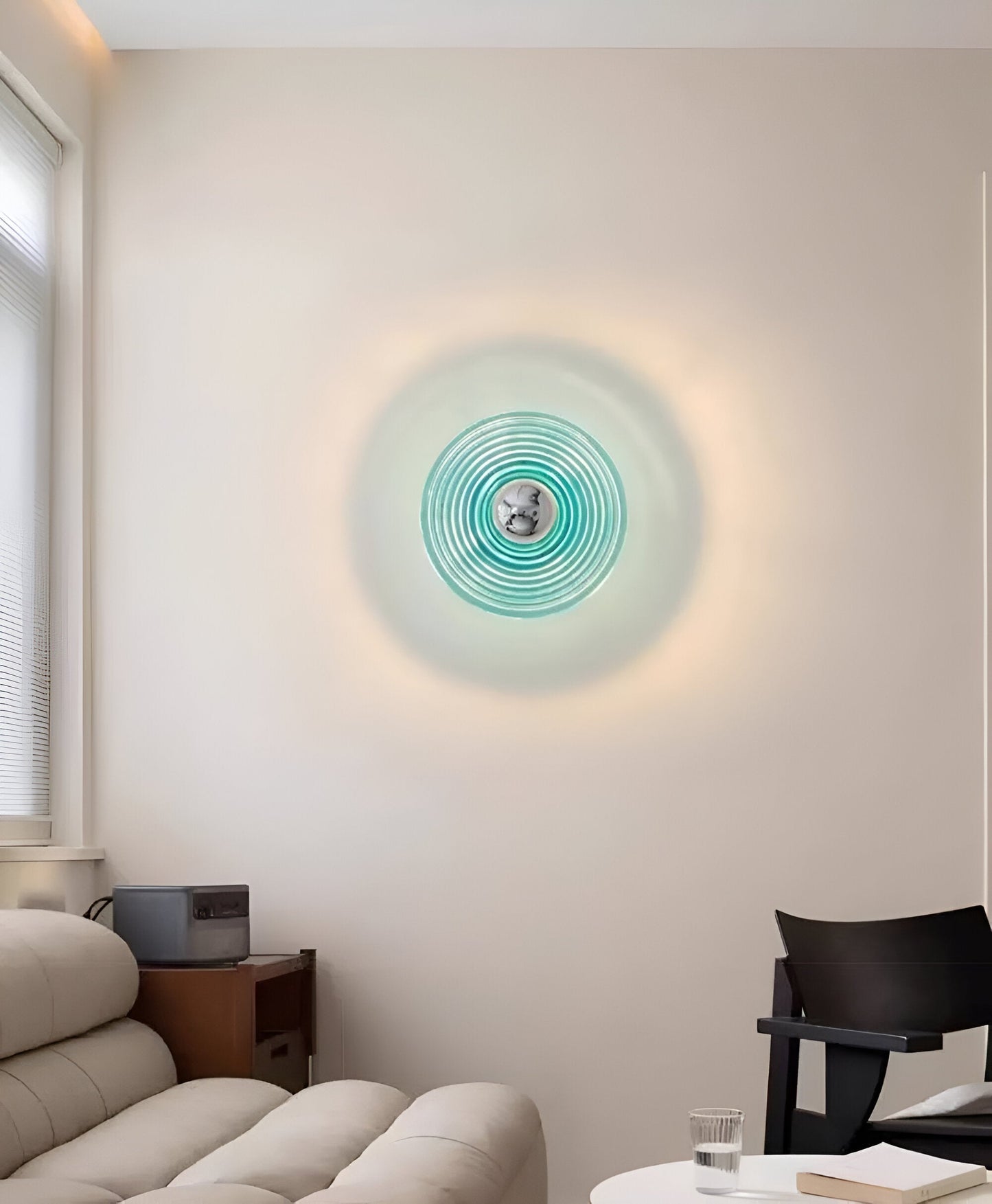 CircRipple | Ronde Wandapplique van Golvend Glas met Watereffect